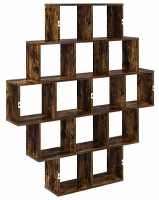 Obrázek produktu pro vidaXL Nástěnná police, barva dubu, 120 x 20 x 136 cm, materiál: dřevotříska