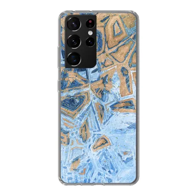 Produktbild von MuchoWow® Handyhülle Schutzhülle Hülle für Samsung Galaxy S21 Ultra Marmor - Farbe - Gold - Blau Silikon Softcase Handy Hülle - Mobiltelefon