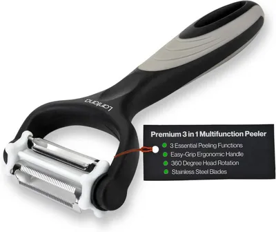 Produktbild von Gemüseschneider 3-in-1 Kartoffelschäler, Mikrogezahnte Gemüseschäler, Julienne Schneider