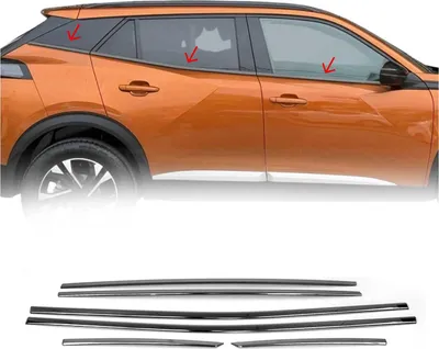 Obrázok produktu pre Okenné lišty pre Peugeot 2008 2019-2020 nerezová oceľ tmavá 6ks