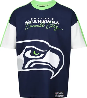 Produktbild von Recovered T-Shirt NFL Seahawks Seattle Cut and Sew Oversized für alle Seattle Seahawks-Fans Navy M