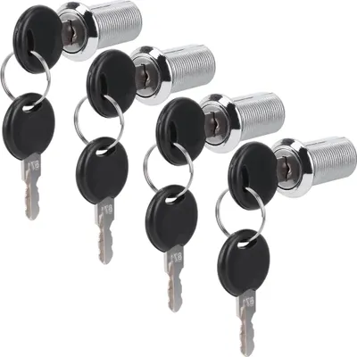Image de 4 sets de serrure Cam Lock en alliage de zinc pour armoire à tiroirs avec serrure à clé (103��C25)