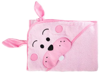 Produktbild von Sensillo - Baby-Handtuch mit Kapuze 100x100cm, Baby-Bademantel, Kaninchen - Rosa