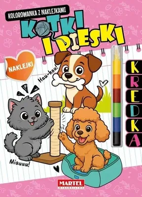 Obrázek produktu pro Kolorowanka z naklejkami Kotki i Pieski z modułową kredką