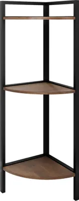 Produktbild von MIRJAN24 Eckregal Batulo, Regal mit 3 Einlegeböden, Einfache und schnelle Montage, Loft Kollektion (Farbe: Schwarz / Braun)