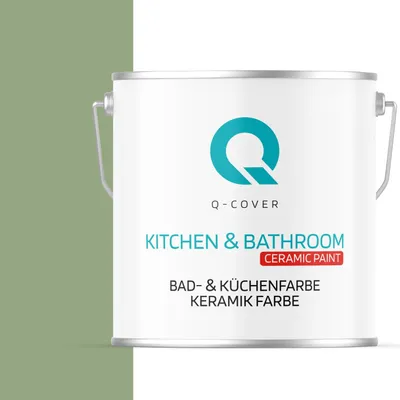 Produktbild von BAD-& KÜCHENFARBE | Dunkel olivgrün | 5 L | für Wände – robust, schmutzabweisend, tiefmatt | Q-COVER