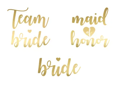 Produktbild von Temporäre Tattoos für Junggesellinnenabschiede, Gold, 13 Stk.