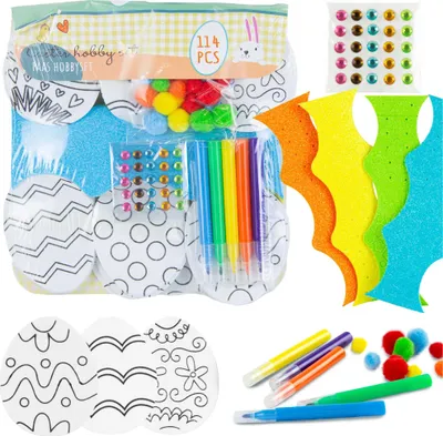 Produktbild von Ostern Kit DIY Ostereier zum Bemalen Dekoration Eier 114 Elemente