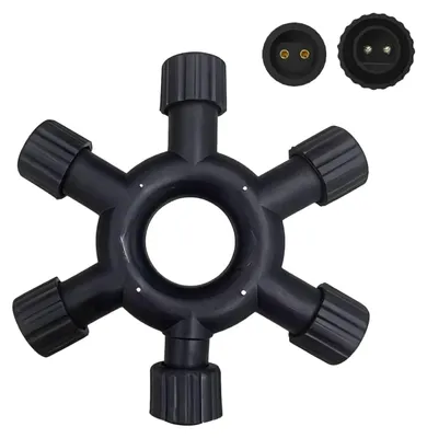 2-poliger Lichterketten-Splitter, 1-zu-5, IP65, wasserdicht