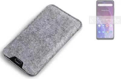 Produktbild von K-S-Trade Filz Handyhülle kompatibel mit Cubot P60 Schutzhülle Filztasche Filz Tasche Case Sleeve Handy Hülle Filzhülle grau