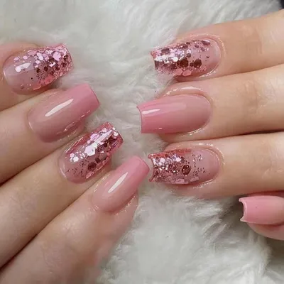 Zdjęcie produktu dla 24 sztuki French Pink Shiny False Nails Press on Nails w 12 rozmiarach