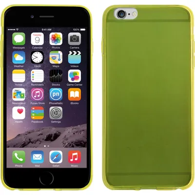 Produktbild von PhoneNatic Case kompatibel mit Apple iPhone 6 Plus / 6s Plus - gelb Silikon Hülle Slimcase + 2 Schutzfolien