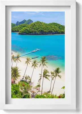 Produktbild von Koh Samui-Nationalpark Thailand– Wandbild mit Rahmen – Gerahmtes Bild  – Wanddekoration – 20x30 cm – Weiß