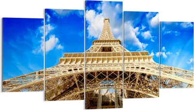 Produktbild von Bild auf Leinwand - Leinwandbild - Architektur paris stadt eiffel - 160x85cm - Wand Bild - Wanddeko - Leinwanddruck - Bilder - Kunstdruck - Wanddekoration - Leinwand bilder - Wandkunst - EA160x85-2479