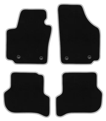 Image de Tapis de sol en moquette pour Seat Altea XL 2006-08.2008 (monospace) – jeu 4 pièces, noir/argent, sur mesure – Wielganizator CARLUX