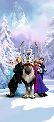Obrázek produktu pro Disney plakát Ledové království Modrá, fialová a hnědá - 600773 - 90 x 202 cm