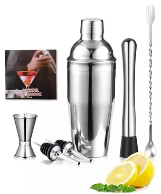 Produktbild von Cocktail-Set, Cocktail-Shaker, Shaker-Set, 7-tlg Silber Edelstahl gebürstet Bar Cocktail-Shaker Set Barkeeper Kit Bar Zubehör