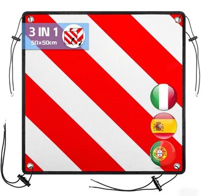Obrázek produktu pro 3-v-1 Reflexní výstražná tabule pro nosiče kol a přívěsy