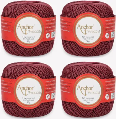 Obrázok produktu pre 4x Anchor Freccia 6 – jemná bavlnená priadza na háčkovanie (farba 01019)