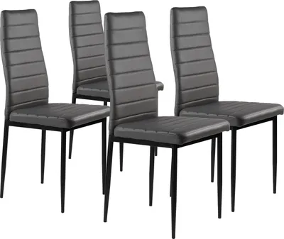 Imagen del producto de Juego de 4 sillas para el salón, color gris, marca ModernHome