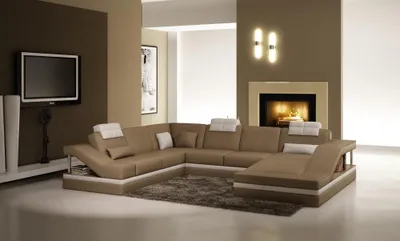 Immagine prodotto di Divano ad angolo in pelle, divano imbottito, angolo salotto, divano, set componibile ad angolo, forma a "U", design moderno