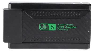 Image de Adaptateur Wi-Fi USB à double antenne et double bande (5 GHz et 2,4 GHz), débit de 1 300 Mbps, interface USB 3.0 haute vitesse, pour ordinateur portable