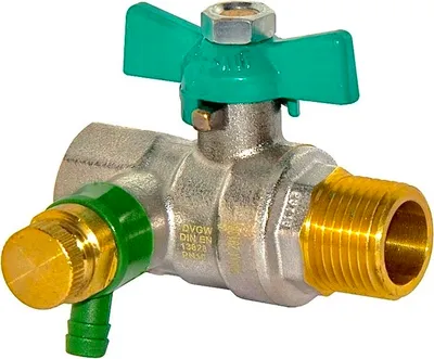 Produktbild von DVGW Kugelhahn für Trinkwasser 3/4" IG-AG mit Knebelgriff und Entleerung : 3/4 Zoll Größe: 3/4 Zoll