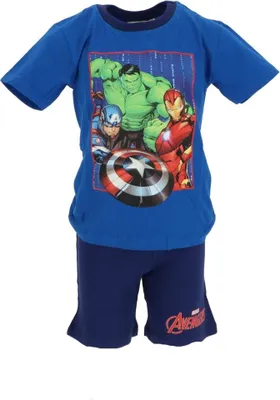 Zdjęcie produktu dla Avengers piżama dziecięca dwuczęściowa bawełniana piżama z krótkim rękawem rozmiar 6 lat niebieska