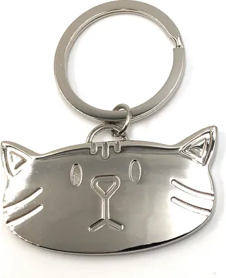 Immagine prodotto di Onwomania ciondolo portachiavi testa di gatto argento dolce metallo ciondolo fascino
