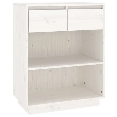 Produktbild von Beistellschrank Weiß 60x34x75 cm Massivholz Kiefer