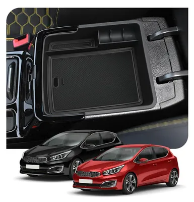 Image de Organisateur de console centrale pour Kia Ceed/XCeed/ProCeed, modèles de 2019 à 2026, couleur noire