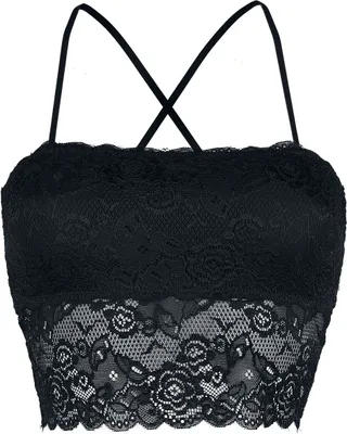 Produktbild von Forplay Top Damen Laced Top Bandeau schwarz Basics 90% Polyamid, 10% Elasthan M