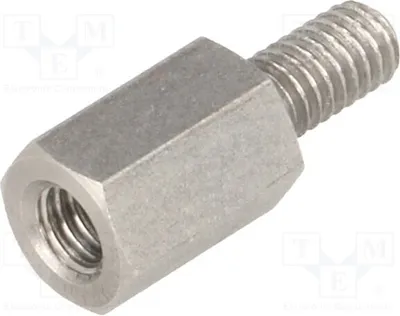 Immagine prodotto di 10 distanziatori filettati con filettatura interna: M4, lunghezza 10 mm; filettatura esterna: M4, dimensioni 246x10. Distanziatori