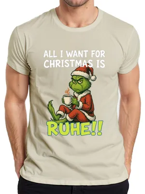 Obrázok produktu pre Všetko, čo chcem na Vianoce, je pokoj weihnachtsgrinch sarkastické pánske tričko, príroda, 3XL