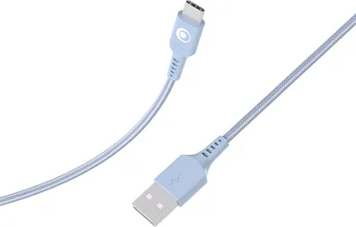 Image de Câble Tissé USB A / USB C 3A 1.2m FastCharge 15W Bleu Bigben