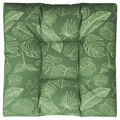Produktbild von vidaXL Palettenkissen Blattmuster 80x80x12 cm Stoff