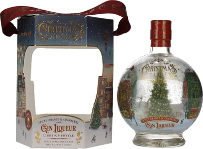 Produktbild von Christmas Globe Spiced Orange & Cranberry Gin Liqueur Light-Up 20% Vol. 0,7l in Geschenkbox