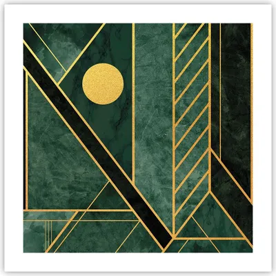 Produktbild von Poster - Poster ohne Rahmen - Grün Stück geometrisch - 50x50 cm - Wand Bild - Wanddeko - Wandbilder - Kunstposter - Wandposter - Bilder - Kunstdruck - Wanddekoration - Wandbild - P2XAC50x50-4797