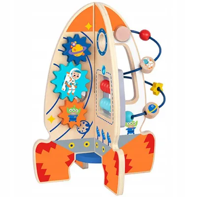 Image de Tooy Toy Grand jouet éducatif en bois Fusée multifonctionnelle