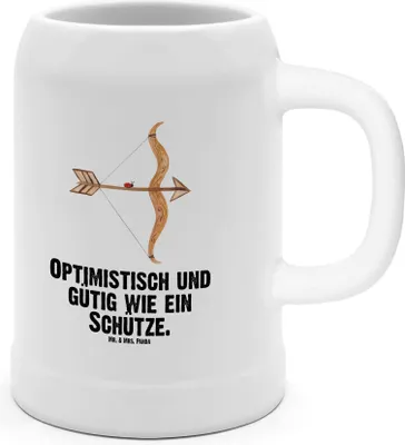 Produktbild von Mr. & Mrs. Panda Krug Sternzeichen Schütze - Weiß - Geschenk, Geburtstag Dezember, Seidel, November, Humpen, Bierhumpen, Steinkrug, Schützenfest, Tonkrug, Aszendent