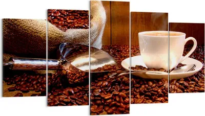 Produktbild von Bild auf Leinwand - Leinwandbild - Cup Samen Coffe - 160x85cm - Wand Bild - Wanddeko - Wandbilder - Leinwanddruck - Bilder - Kunstdruck - Wanddekoration - Leinwand bilder - Wandkunst - EA160x85-0158