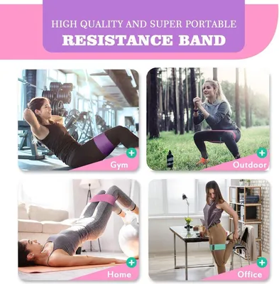 Widerstandsbänder für Hüften und Beine - Set mit 5 Widerstandsbändern - Booty Bands für Frauen und Männer - Fitnessband für