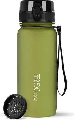 Produktbild von uberBottle softTouch Trinkflasche mit Sieb 650ml / Olive Green/ 720DGREE