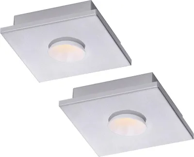 Produktbild von 2er Set LED Deckenleuchte, dimmbar, weiß, nickel-matt, L 17 cm