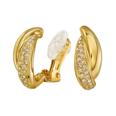 Produktbild von Traveller Ohrclips - Goldfarbe - Preciosa Kristalle - Vergoldet - 21x9 mm - 157683