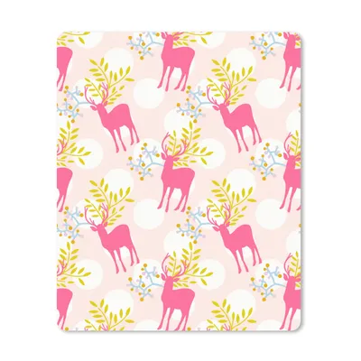 Produktbild von MuchoWow® Mauspad Mousepad Hirsche - Rosa - Muster 30x40 cm - Mousepads - Maus Mat - Pad - Mausunterlage - Mausmatten