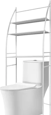 Produktbild von Badezimmerregal, Bodentyp, platzsparendes Design, WEISS
