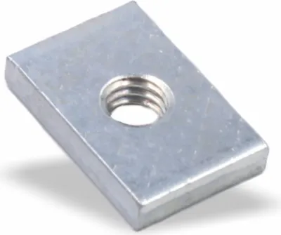 Produktbild von 10x Nutenstein | Gewindeplatte 14x9x2,5 mm M4 Gewinde mittig | Stahl galvanisch verzinkt