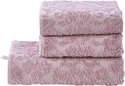 Produktbild von done 3-teiliges Handtuch-Set Provence Ornaments Old Rosé Frottee mit Fransen
