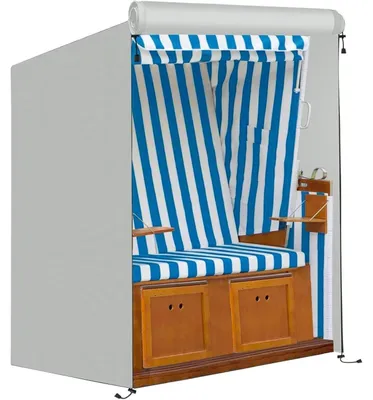 Produktbild von Strandkorb Schutzhülle Winterfest 135x105x175/140cm Grau 600D Oxford Wasserdicht Reißfest UV-Beständig Winddicht
